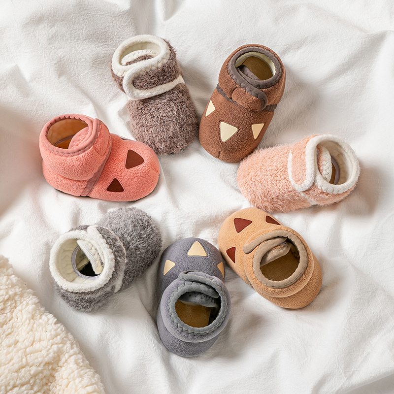 秋冬新款婴儿鞋男女宝宝棉鞋0-1岁鞋袜一体不掉跟加厚加绒地板鞋