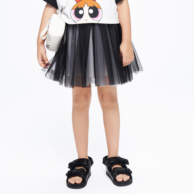 little moco童装夏装新款女童纱纱裙网纱半身裙短裙#KBC2SKT009