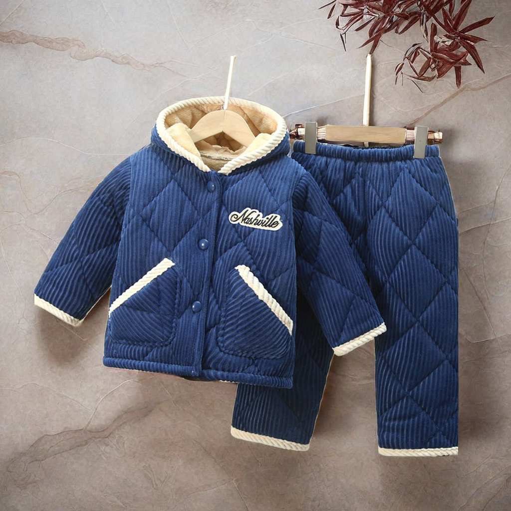 秋冬季儿童睡衣加厚加绒法兰绒中小童宝宝大童夹棉男女童家居套装