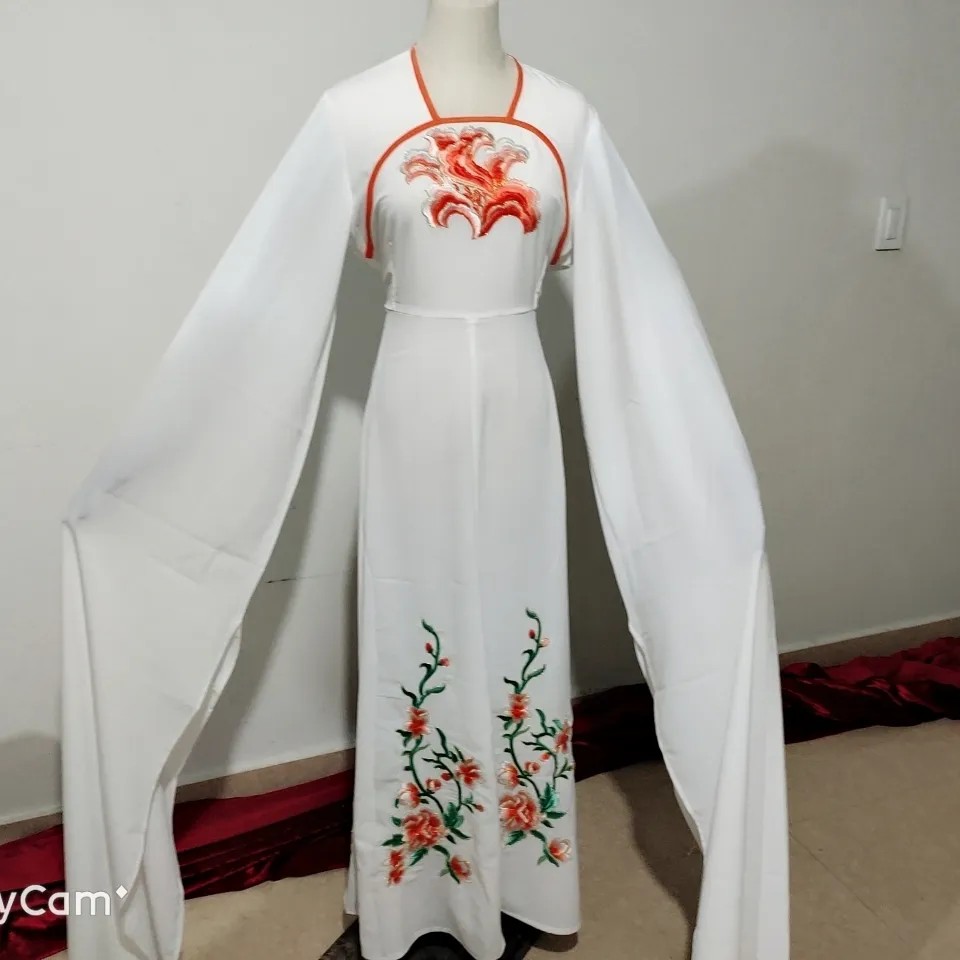 越剧婺剧黄梅戏戏曲服装中国风水袖小姐花旦表演服连衣裙飘逸