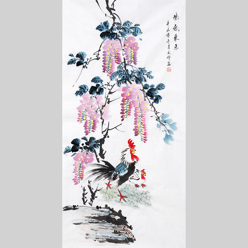 手绘手画真画国画书画花鸟山水人物客厅玄关卧室办公室收藏