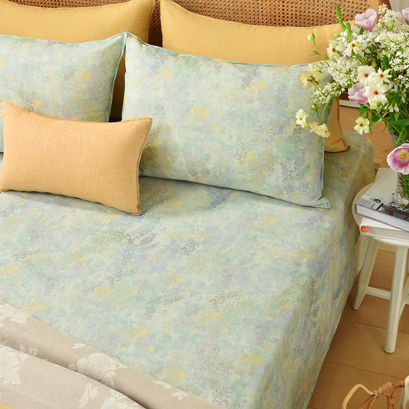 April Town/阳春小镇春日写意系列床单枕套全棉老粗布高级