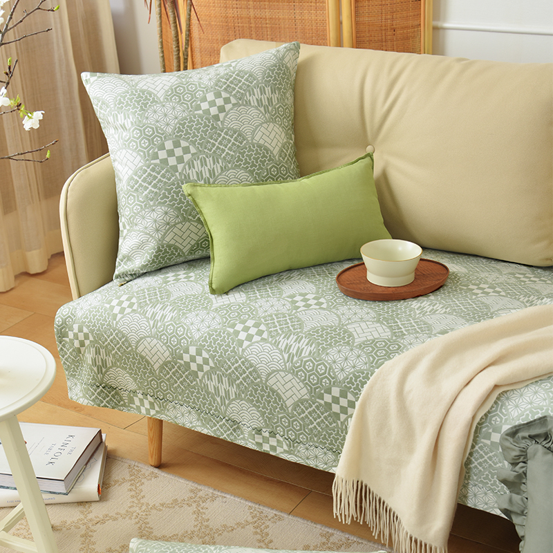 April Town/阳春小镇清雅和风竹纤维系列沙发巾高端轻奢四季防滑