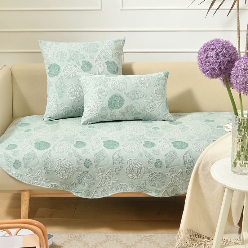 April Town/阳春小镇维多利亚的贝壳异形沙发巾靠包四季透气