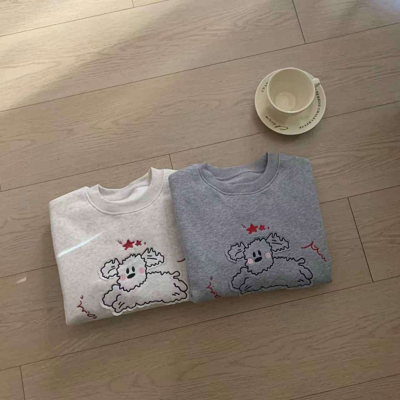 小版贴布狗加绒卫衣  时尚  休闲  女士  卡通