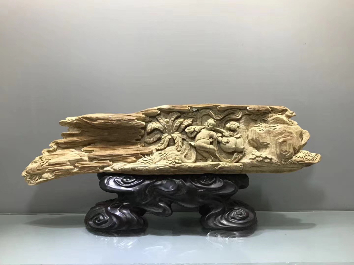 西马摆件根雕复古工艺品纯手工精雕雕刻创意精美浮雕玄关桌面中式