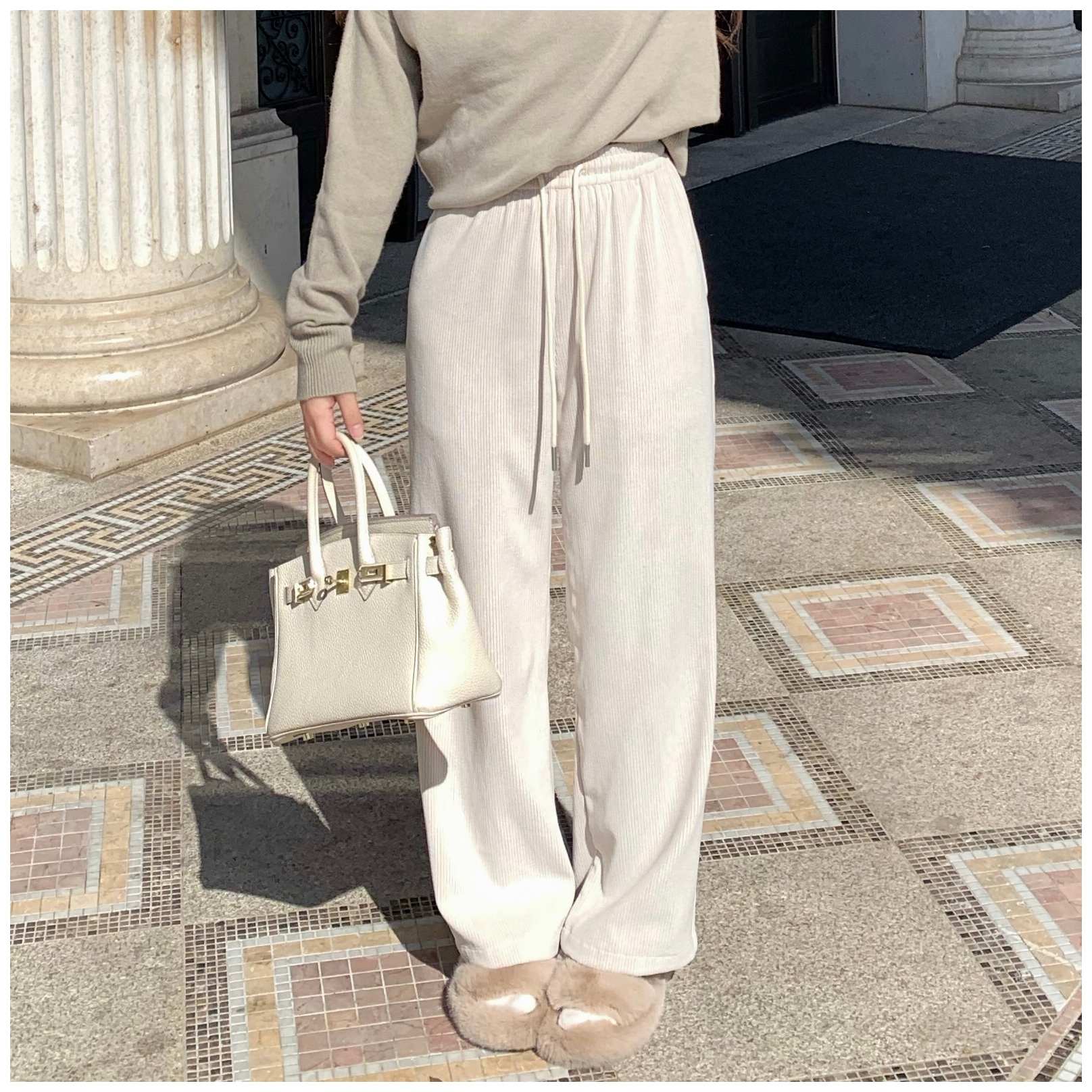 150小个子加绒百搭直筒裤