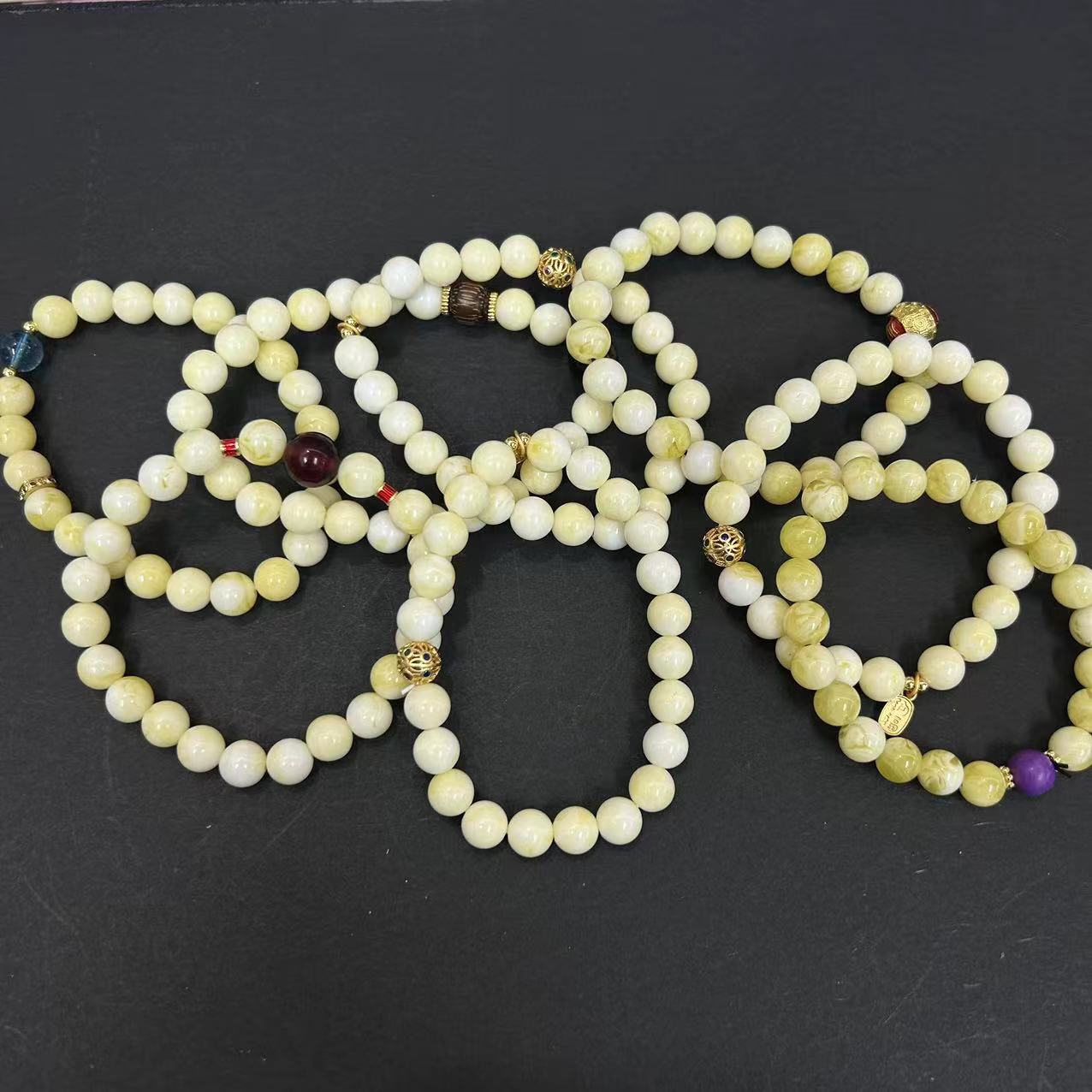 白花蜡手串8m*随机发/定制（多样性发一件）