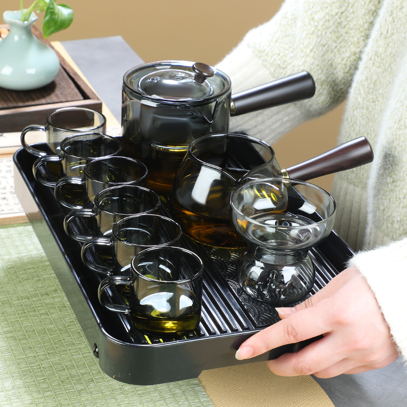 煮茶壶透明家用过滤简约茶具套装高硼硅耐热功夫茶具网红半自动谢