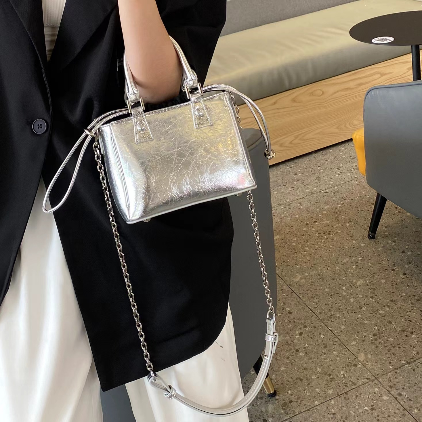 SKL-5222-珠光银-轻奢小众时尚百搭女士包包