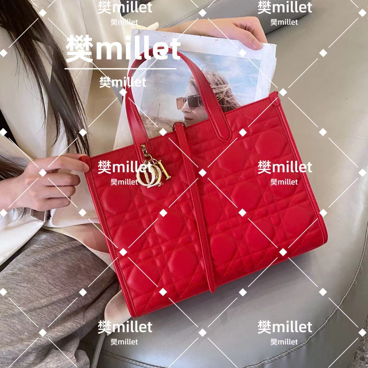 【小樊】SKL-7055-红色-RAIN.CUN轻奢小众时尚百搭女士包