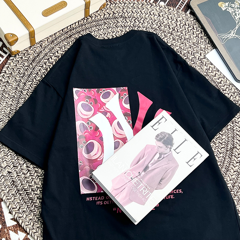 门店C位款夏季T恤草莓熊短袖训练纯色凉感健身运动弹力