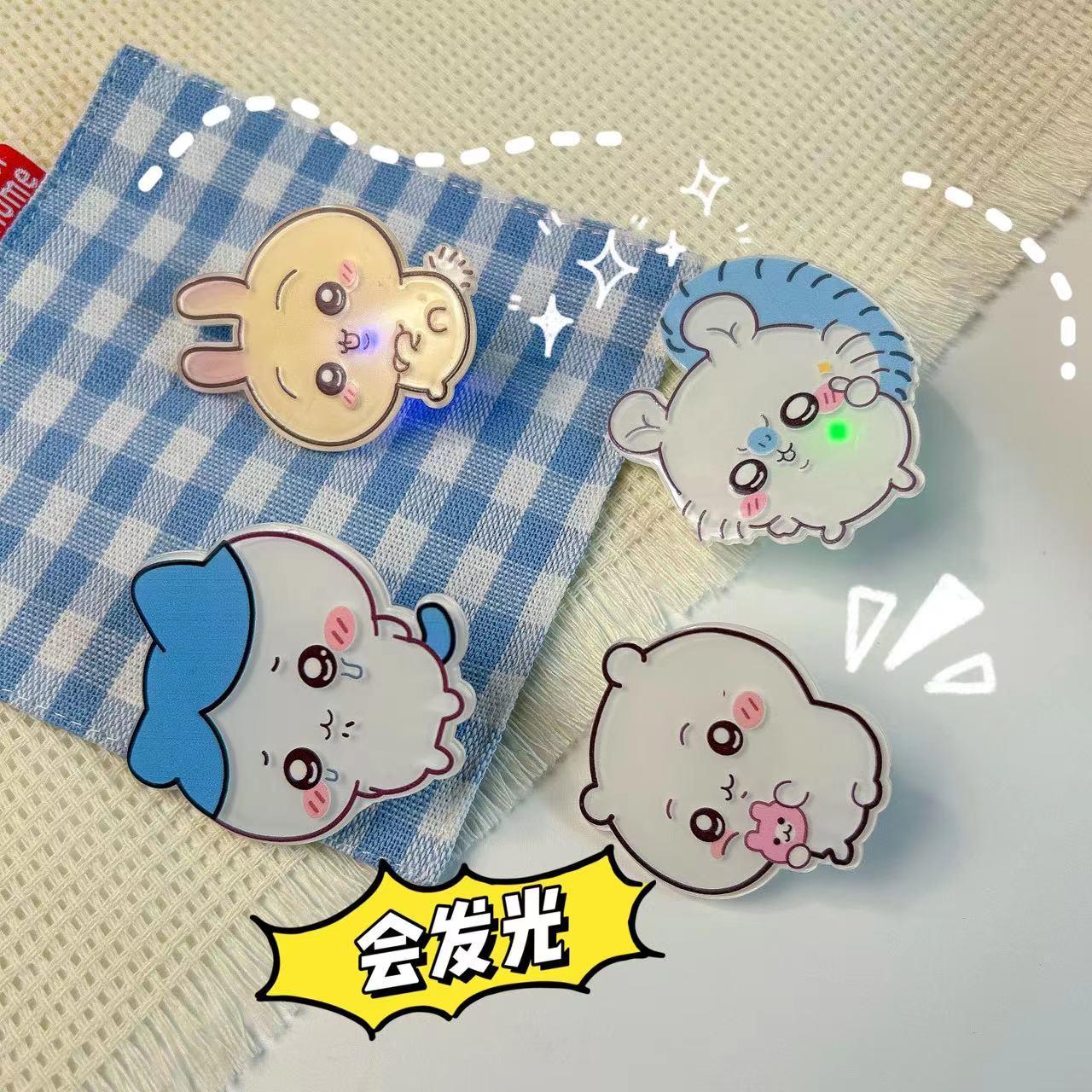 【发发】可爱发光吉伊卡哇发夹卡通边夹甜美高级感刘海发卡配饰