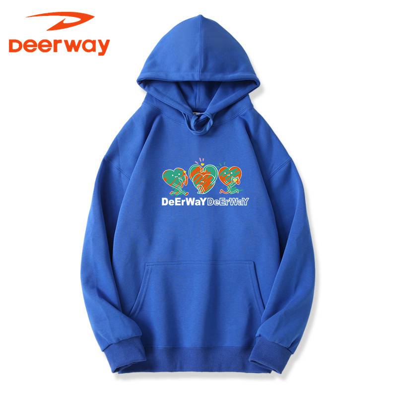 Deerway/德尔惠春秋季男女同款长袖运动休闲时尚印花连帽百搭卫衣