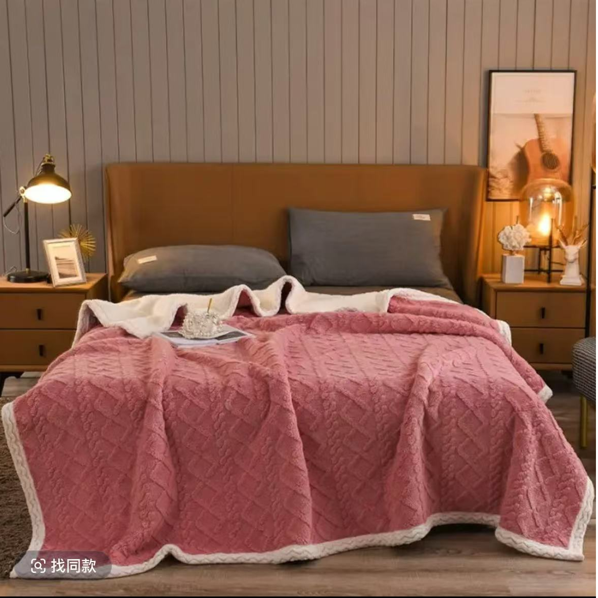 【冬季被套】塔芙蓉提花.西瓜粉色加厚被罩速热款.AB面柔软亲肤舒适