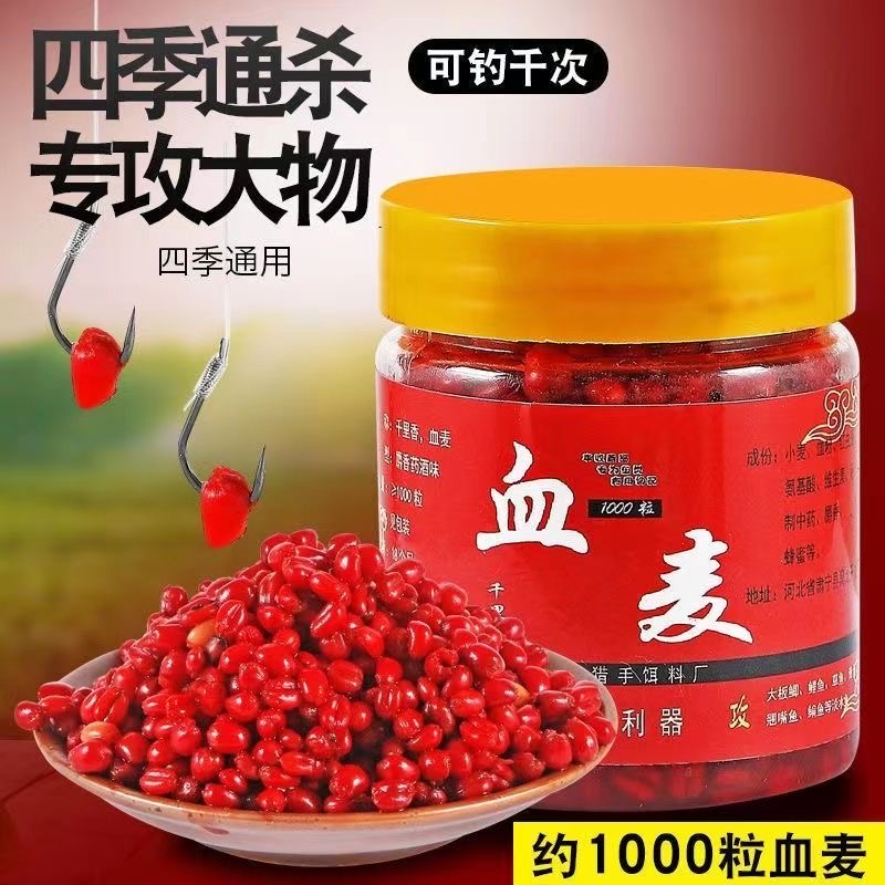钓鱼小麦粒血麦饵料谷道香野钓鲫鱼鲤鱼草鱼四季通杀红虫颗粒钓饵
