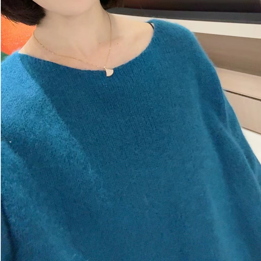 欧货软糯高级感圆领毛衣女秋冬新品气质减龄宽松长袖针织衫