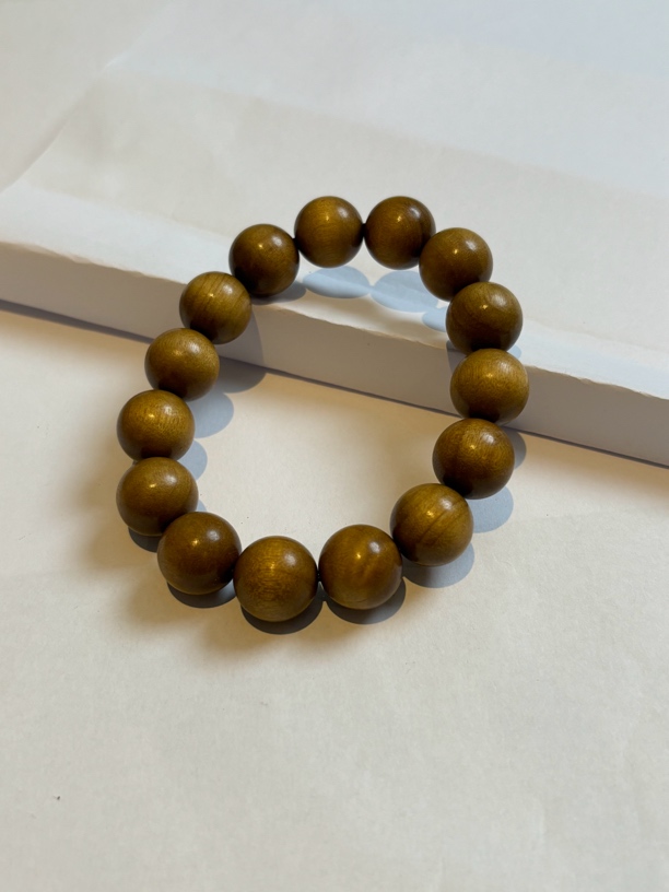 11179 金丝楠木圆珠手串15mm