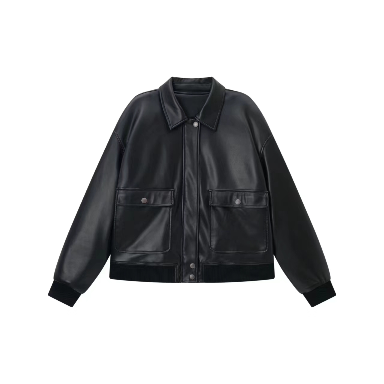 男士时尚经典休闲黑色真皮皮衣（以直播间为准）