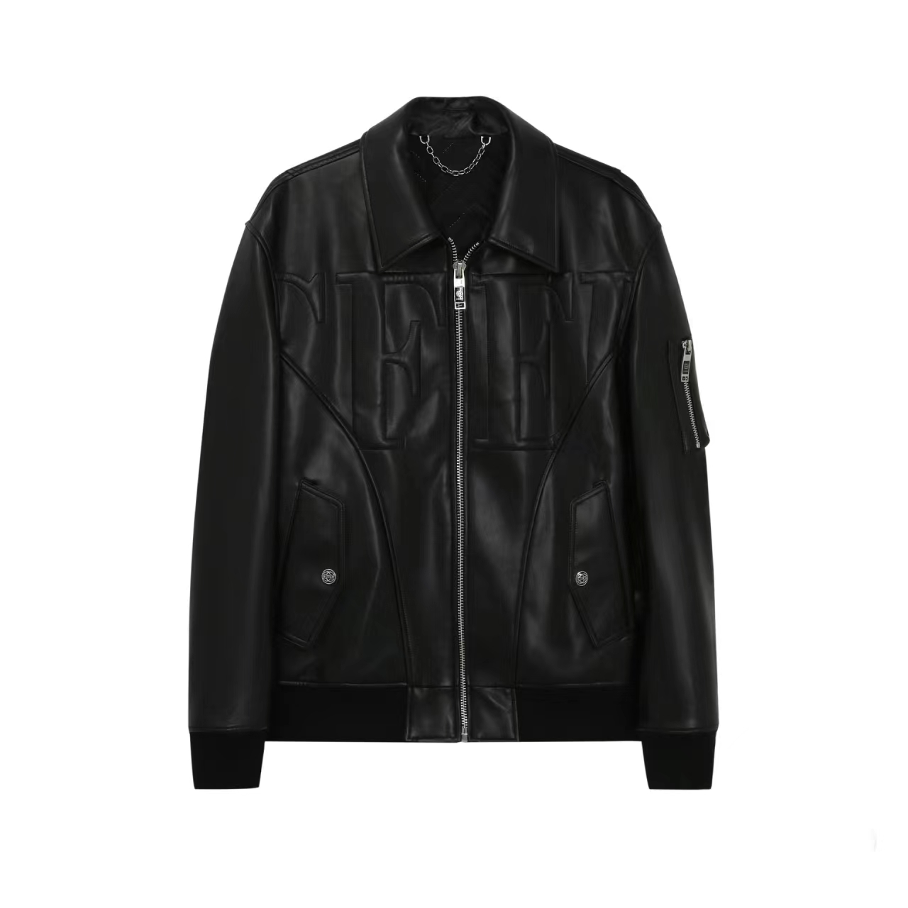 男士时尚经典休闲黑色真皮皮衣（以直播间为准）