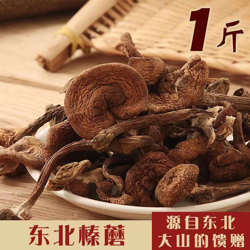 东北黑龙江农家山上自己采榛蘑自然晒干香味浓郁鲜美