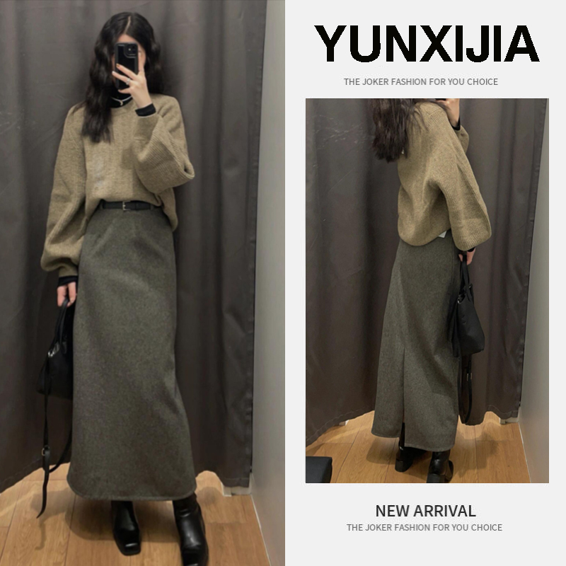 2024秋季穿搭一整套女新款韩版时尚气质简约上衣高腰半身裙两件套