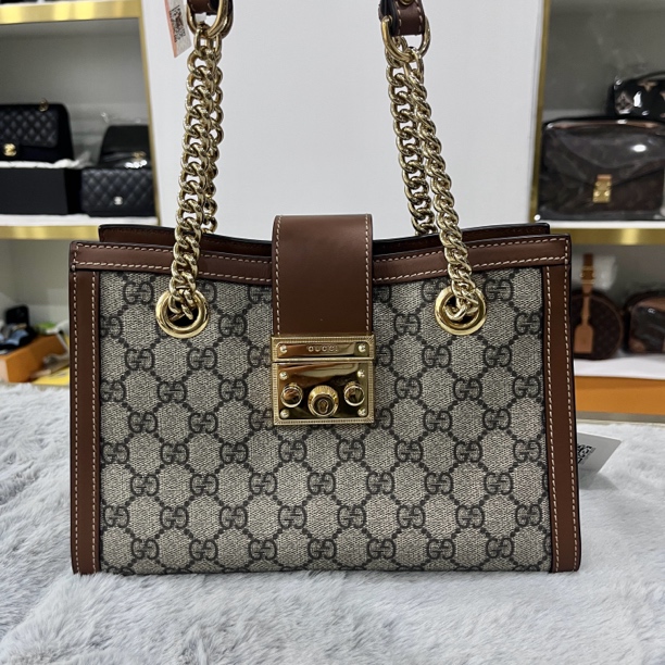 95新 GUCCI/古驰 古驰padlock小号金棕斜挎包