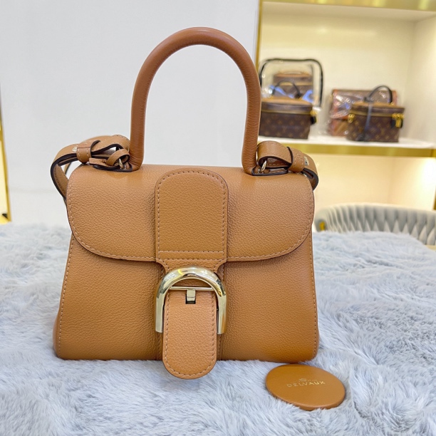 99新 Delvaux/德尔沃 德尔沃Delvaux Brilliant mini金棕手提包