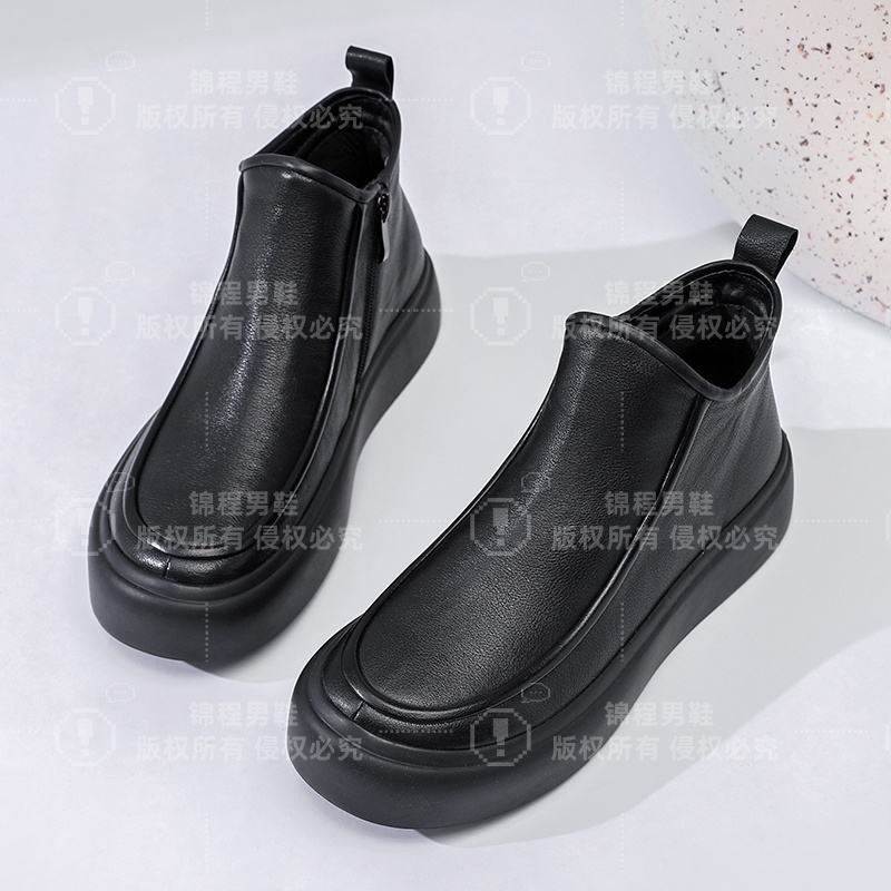 2025冬季新款男士真皮切尔西皮靴软底舒适百搭时尚男鞋1066
