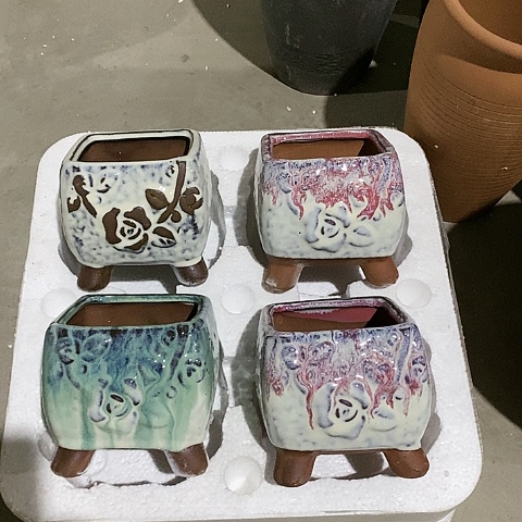 陶瓷花盆口9厘米高度9厘米