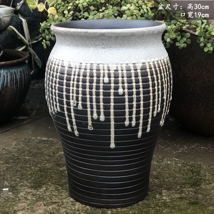 手工复古土陶盆高筒多肉花盆粗陶老桩陶瓷紫砂月季兰花三角梅花盆