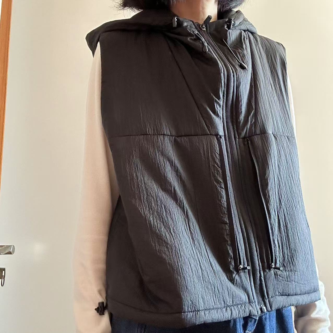 3M宇航棉马夹秋冬保暖连帽宽松户外休闲百搭