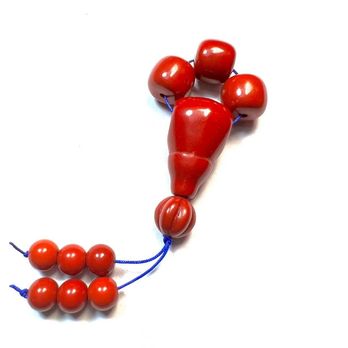 【优化.南.红通】凉山优化.南.红体通佛头散珠满肉柿子红DIY配饰
