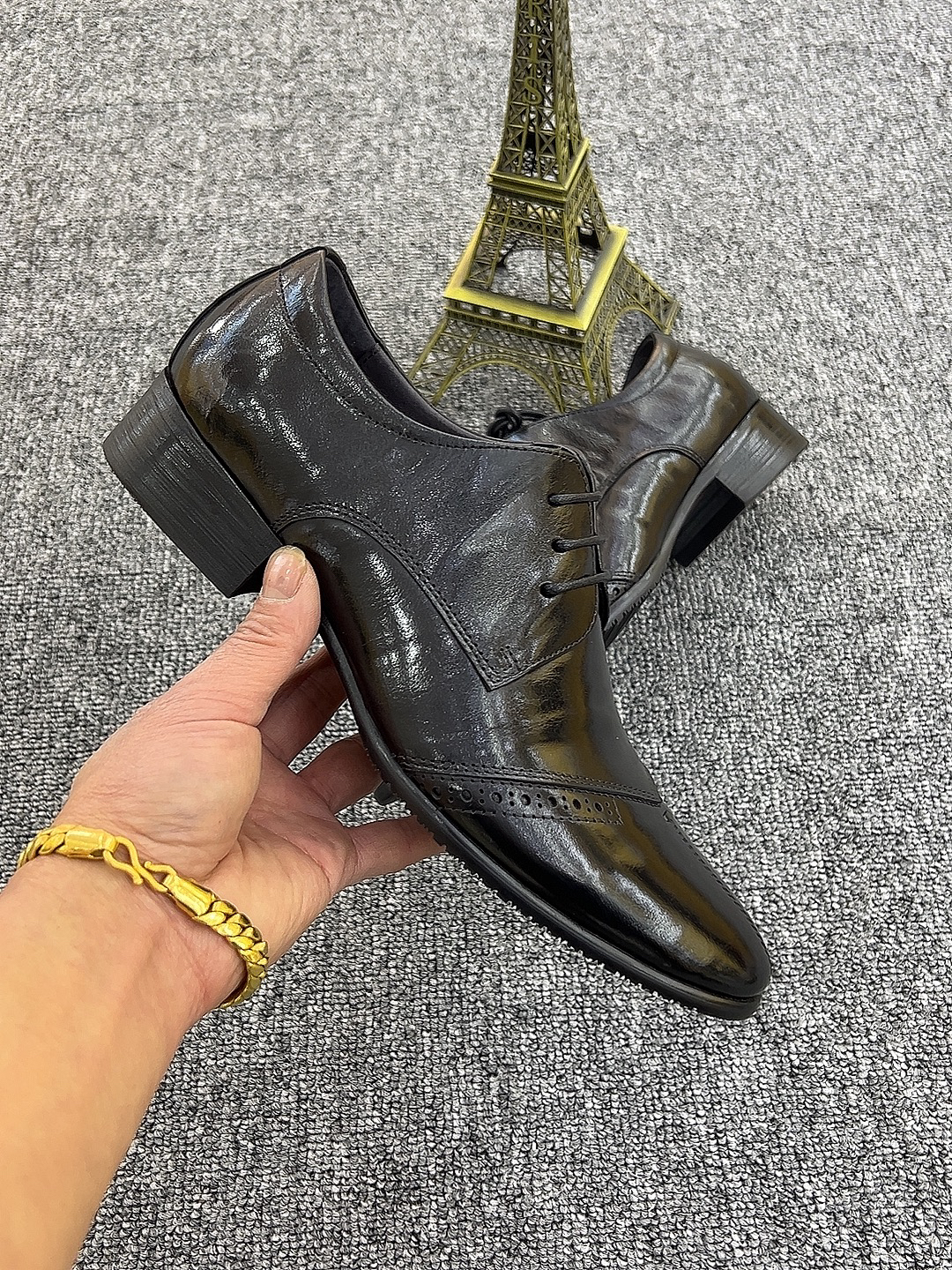 34码起小码韩版时尚休闲商务皮鞋英伦尖头单鞋英伦风男士黑色真皮