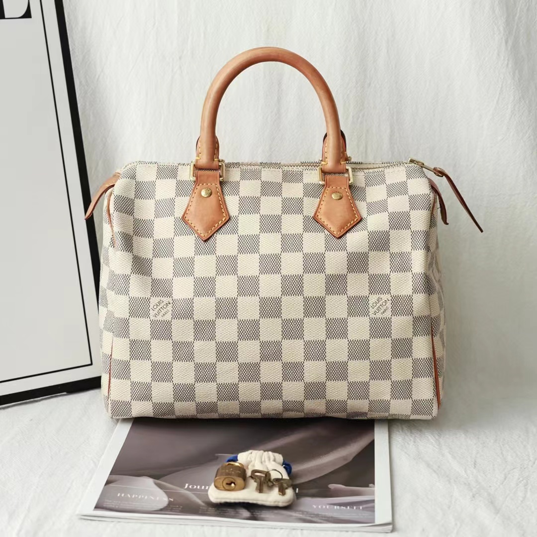 95新 LouisVuitton/路易威登 米坨棕 speedy 棋盘格/638965870