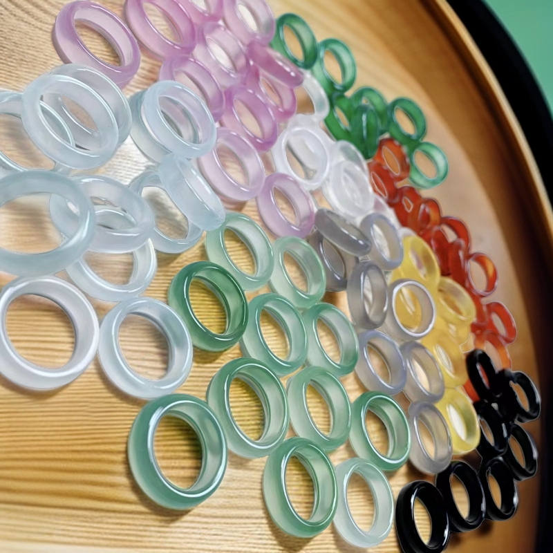 玛瑙戒指高透网红气质清新女款时尚情侣古法指圈（多样性发1）