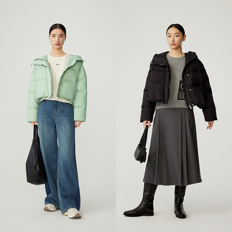 indicia标记【泡芙羽绒系列】90鸭绒短款羽绒服女外套5D310YR470F