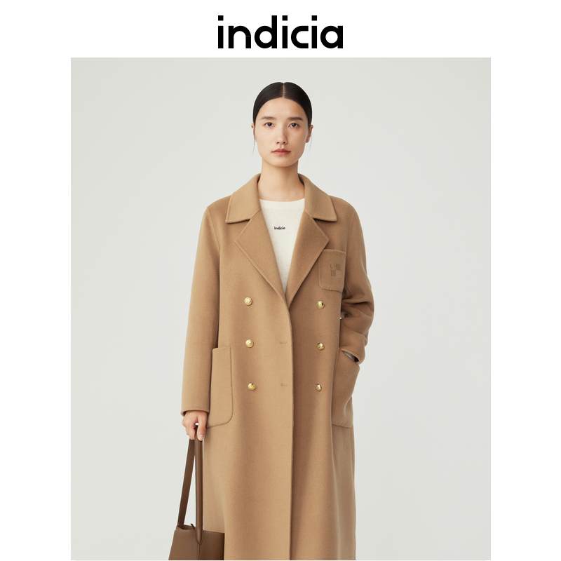 indicia标记商场双面羊毛大衣毛呢外套5D311DY570C