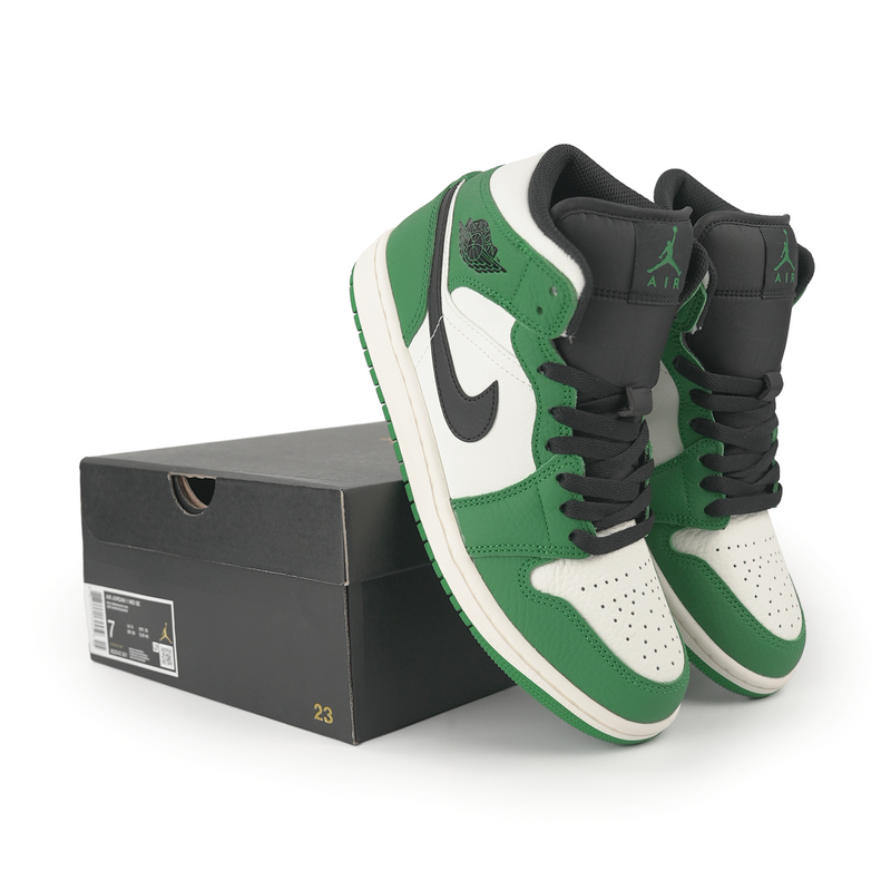 Jordan Air Jordan 1 Mid 中帮复古篮球鞋男款白绿852542-301