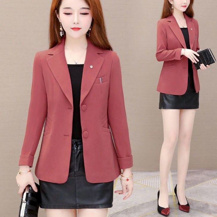 小西装外套女韩版显瘦大码春秋小个子洋气时尚女士百搭小西服气质