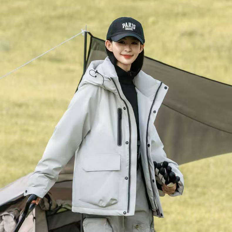 2024秋冬户外工装棉衣情侣款外套防水防油污防静电短款宽松冲锋衣