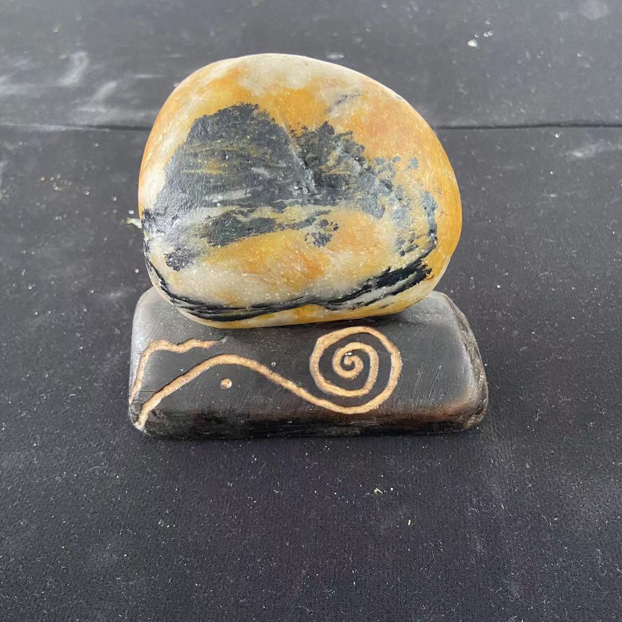 新疆额河奇石戈壁石天然画面石额河奇石家居装饰摆件风景石造型石