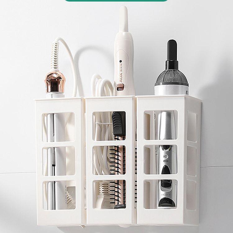 免打孔卧室卷发棒收纳架壁挂式墙面整理架浴室大容量置物架批发