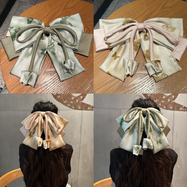 【盛夏狂欢】夏季轻盈款晕染高级感拼接大蝴蝶结发夹后脑勺头饰小众