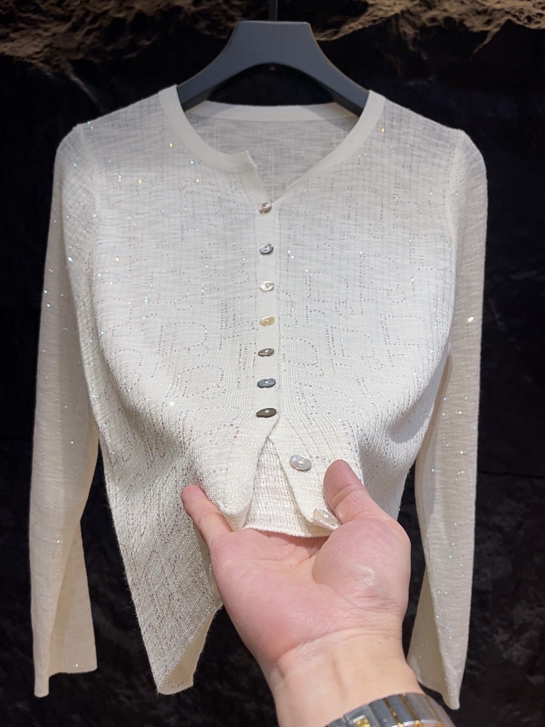 【定制大码女装80-200斤】提花慵懒气质显瘦百搭V领开衫上衣款1739