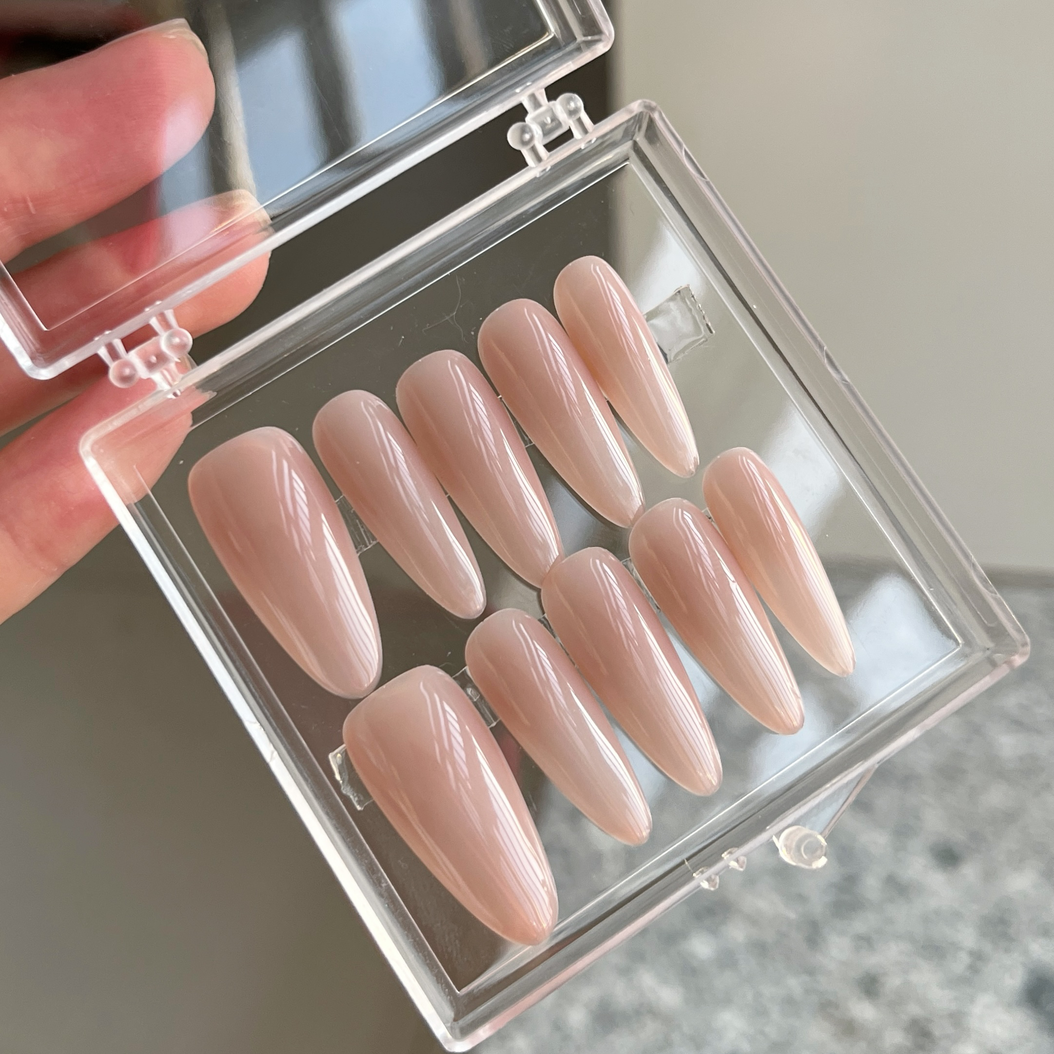 【嬛嬛色】狐甲一方纯手工穿戴甲嬛嬛纯色温柔百搭美甲穿戴甲