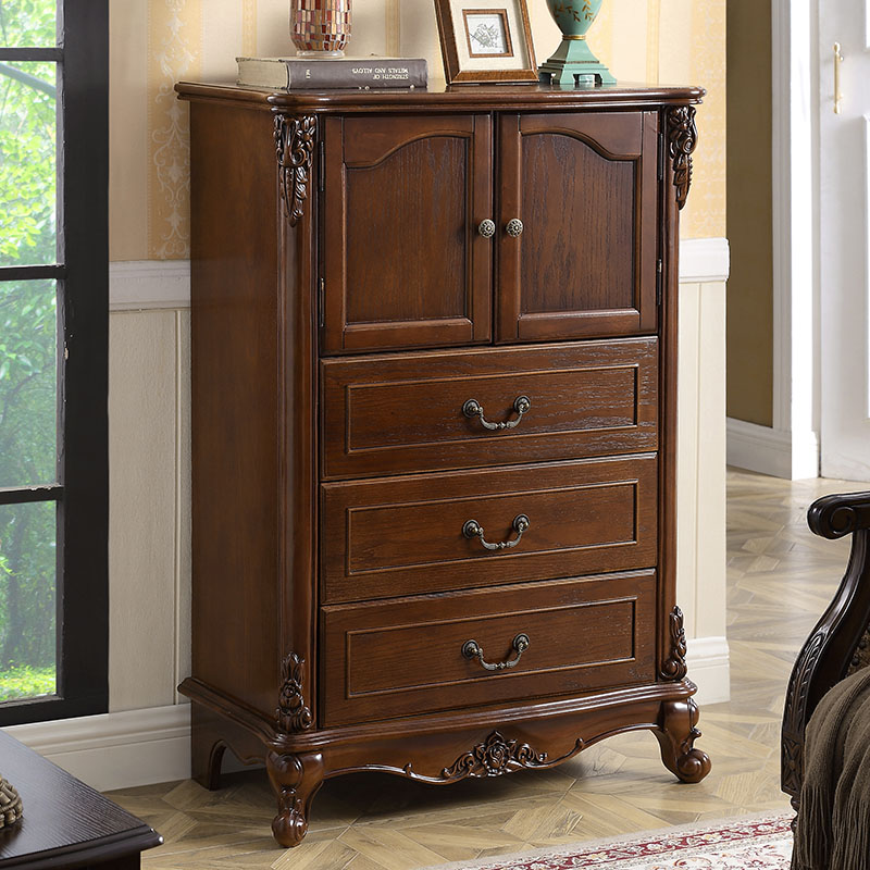 全实木五斗柜欧式多功能三斗橱现代卧室储物收纳柜美式简约七斗柜