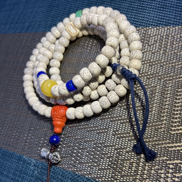 原创手作 一图一物精品星月脱脂大留白星点细多圈手串挂脖