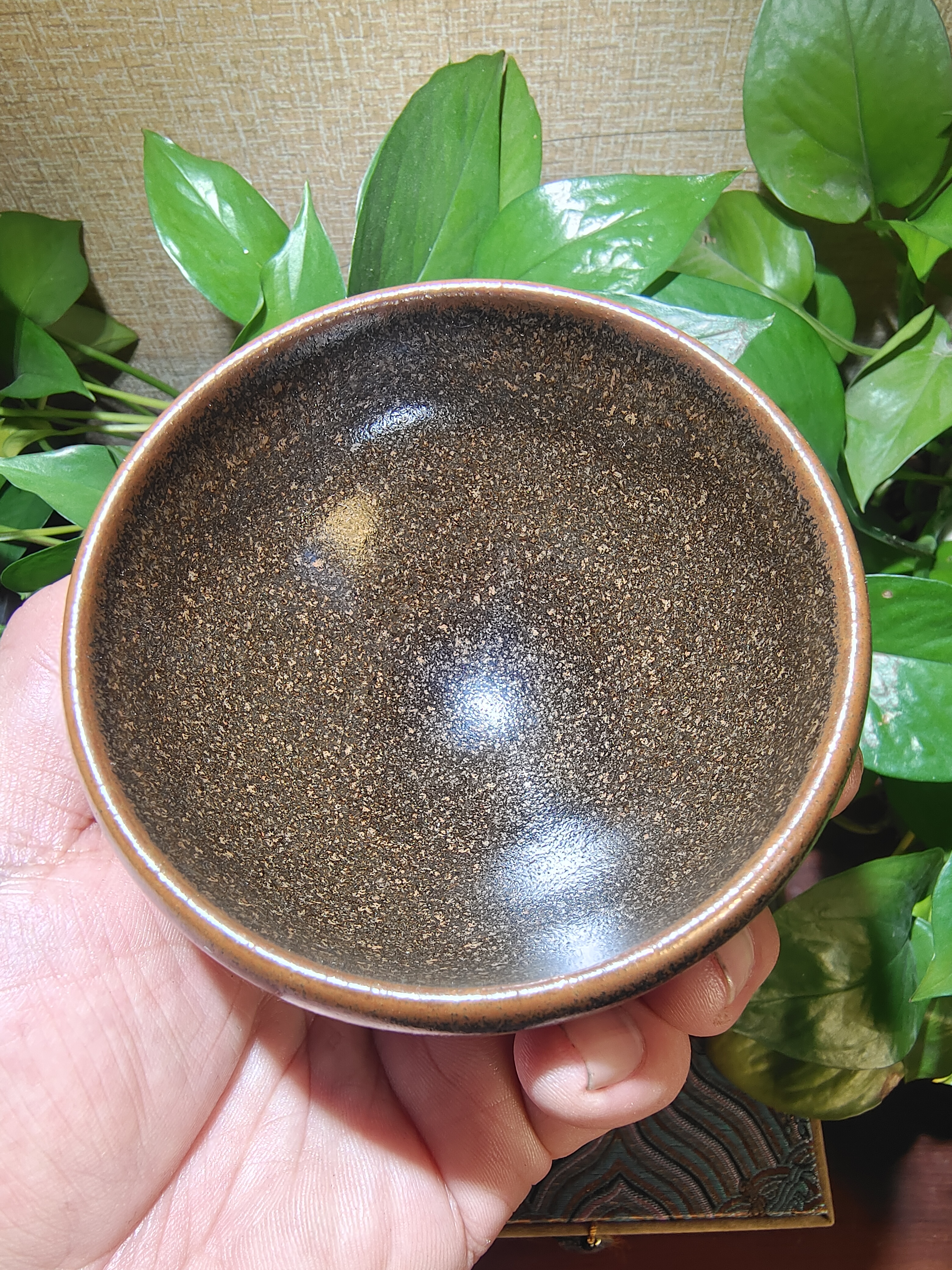 柴烧建盏无足钵老灰贝曜变天目盏