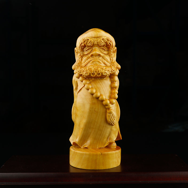 小叶黄杨木雕刻手把件人物汽车实木摆件Q版卡通达摩祖师收藏送礼